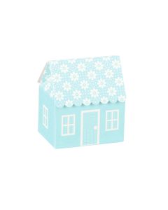 10 Boîtes maison bleue toit fleurs