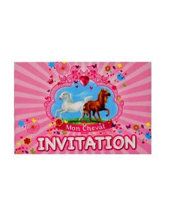 Lot de 6 cartes d'invitation mon cheval
