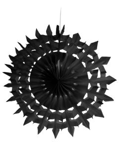  2 Eventails en papier dentelle noir 20 cm