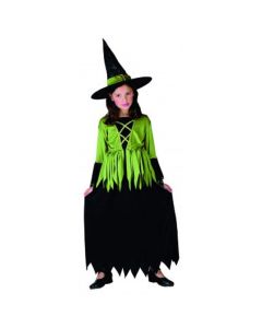 Costume fille sorcière verte 