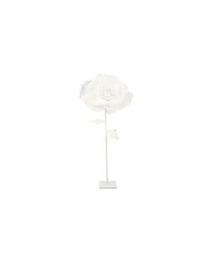 Fleur décorative 1m sur pied blanche