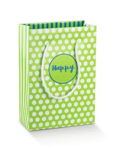 Sac de fête "Happy" vert - 230 mm