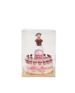 Gâteau à dragées bébé rose  cupcakes15 parts