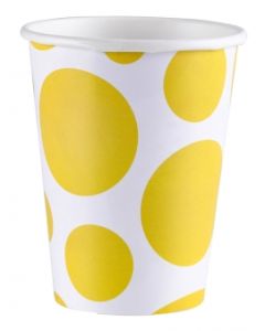 gobelet pois jaune