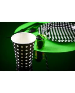 10 gobelets motif pois noir