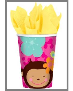 gobelets jungle "monkey love" x8
