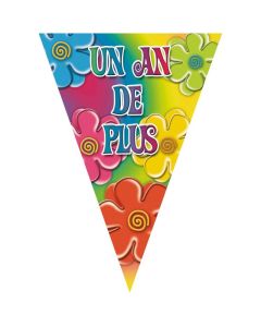 guirlande fanions "un an de plus" motifs fleurs