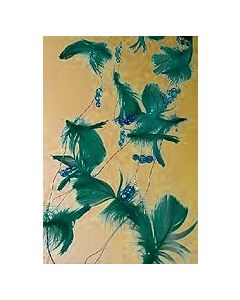 Guirlande de plumes et perles turquoise