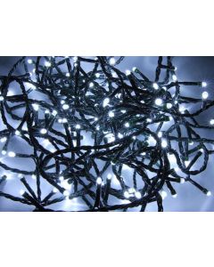 Guirlande clignotante 180 leds blanches cable vert pas chère