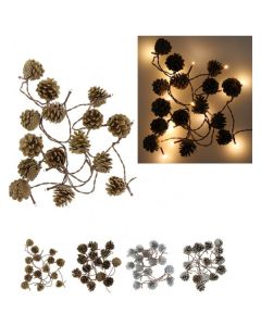 Guirlande pomme de pin 15 leds - 1.96 m