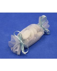 Ballotins en organza forme bonbon - ciel 3 cm x 11 cm 