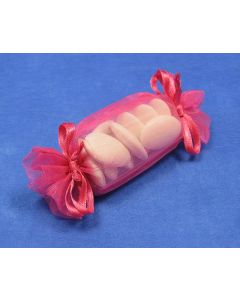 Ballotins en organza forme bonbon - fuchsia 3 cm x 11 cm 