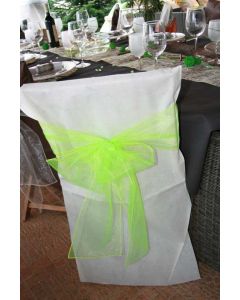 Noeuds en organza pour housses de chaises - anis - x10