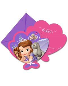 6 invitations Princesse Sofia