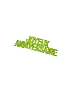 autocollant joyeux anniversaire vert anis 