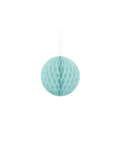 Boule chinoise alvéolée bleu ciel - 10 cm