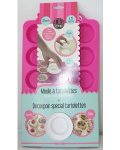 15 moules à tartelettes en silicone + découpoir