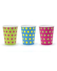 6 Gobelets de couleur à pois 20 cl