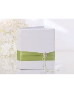 Livre d'or blanc taffetas vert