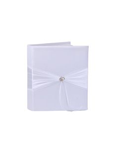 Livre d'or blanc taffetas coeurs or