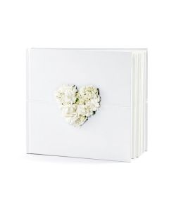 Livre d'or blanc satiné et coeur