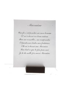 Cadeau marraine : plaque de verre - 16 cm x 14 cm