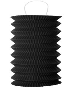 2 Lampions cylindrique noir - 18 cm