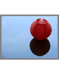 Lampion uni rouge - 10 cm - x5