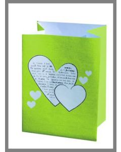 Lanternes de table en papier - Motif coeur - vert anis - x5