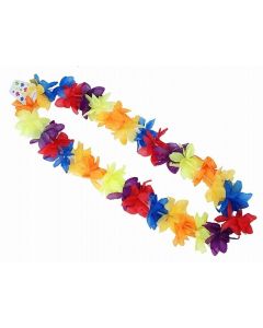 Collier hawaïen à fleurs multicolores vives