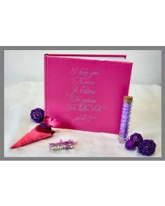 Livre d'or je t'aime fuchsia