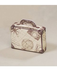 Lot 10 boîtes à dragées Valise thème Aventurier - 8 x 5,5 cm