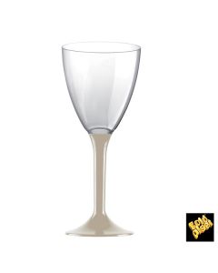 Lot 10 verres à pied en plastique taupe à prix discount