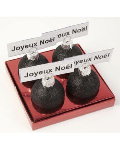 4 Boules Deco porte-nom Noires