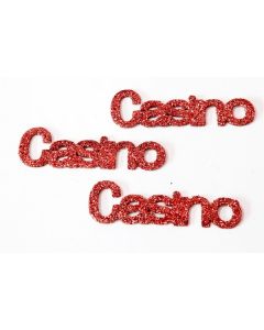 Lot de 6 confettis de table Casino Rouge