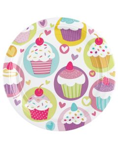 Lot 8 assiettes Cupcakes 23 cm