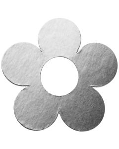 10 marques-place en carton forme fleur de coloris argent