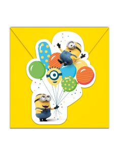 6 invitations Minions party