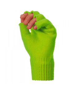 Mitaines courtes laine fluo - Vert