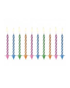 10 Bougies gâteau anniversaire multicolores 