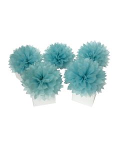 5 Boîtes à dragées blanches avec fleur bleue 