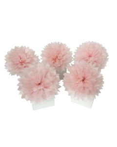 5 Boîtes à dragées blanches avec fleur rose