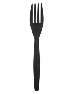 20 fourchettes plastique noir