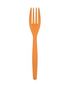 fourchette plastique orange
