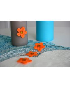 24 Sticker petites fleur - orange