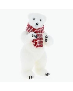 Ours polaire debout avec écharpe pas cher