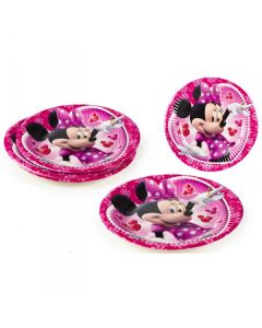 8 assiettes Minnie coeur Ø 20 cm