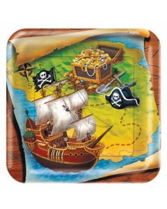 8 assiettes navire pirate - Ø 23 cm