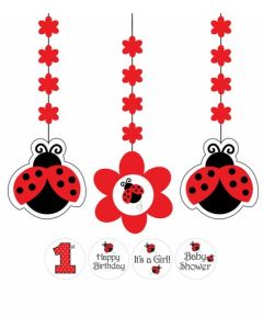 3 suspensions coccinelle et stickers personnalisables