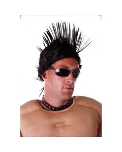 Perruque homme punk noire